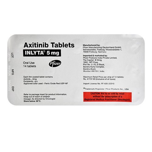 INLYTA (axitinib) tablets Price In India and Overseas