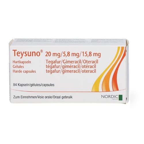 Teysuno 15 mg/4.35 mg/11.8 mg hard capsules Price In India and Overseas